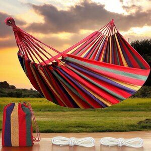 SINGLE PERSON Handmade  Hammock With Tree Straps For Hanging, Durable Hammock
